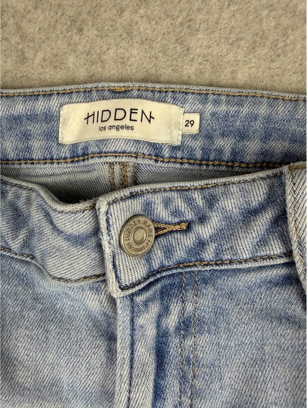 Hidden Los Angeles Distressed Straight Leg Jeans Light Wash Women's 29 - Picture 3 of 7